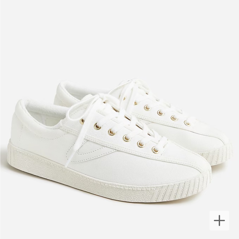 NIB Tretorn x JCrew Nylite Sneakers white with gold